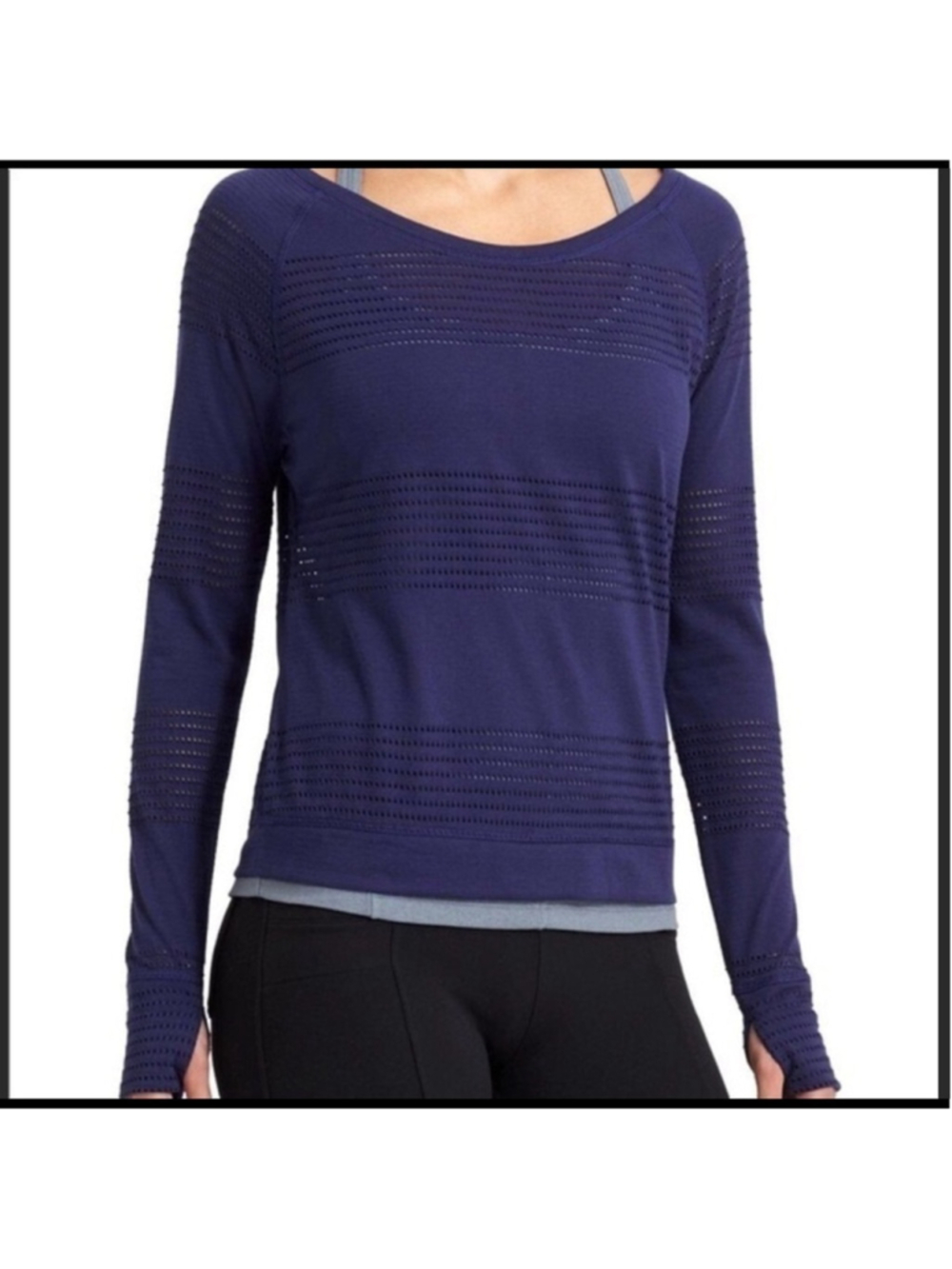 NWT Athleta Limitless Crew Top Long Sleeve Blue Size XS